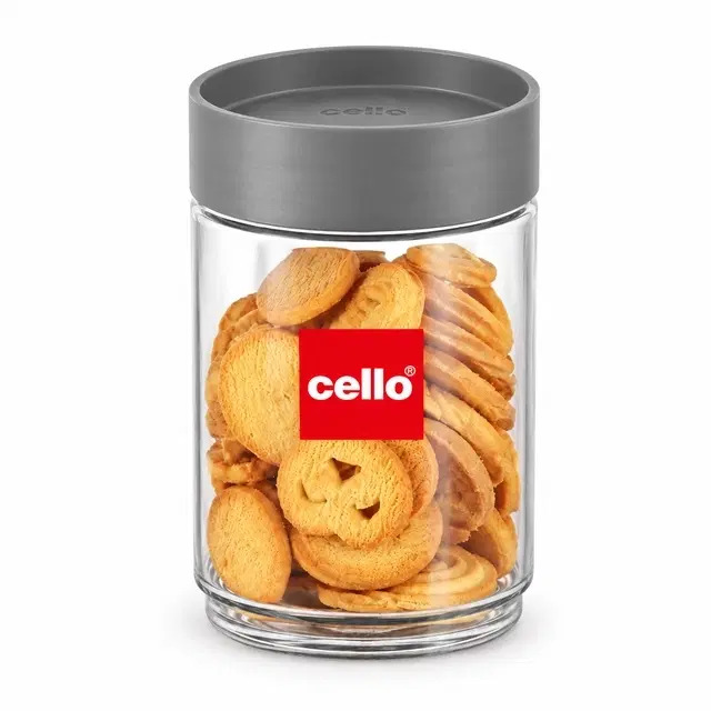 Cello Modustack Jar, 1500 ml, Grey | Airtight & Leak-Resistant | Stackable Space-Saving Design