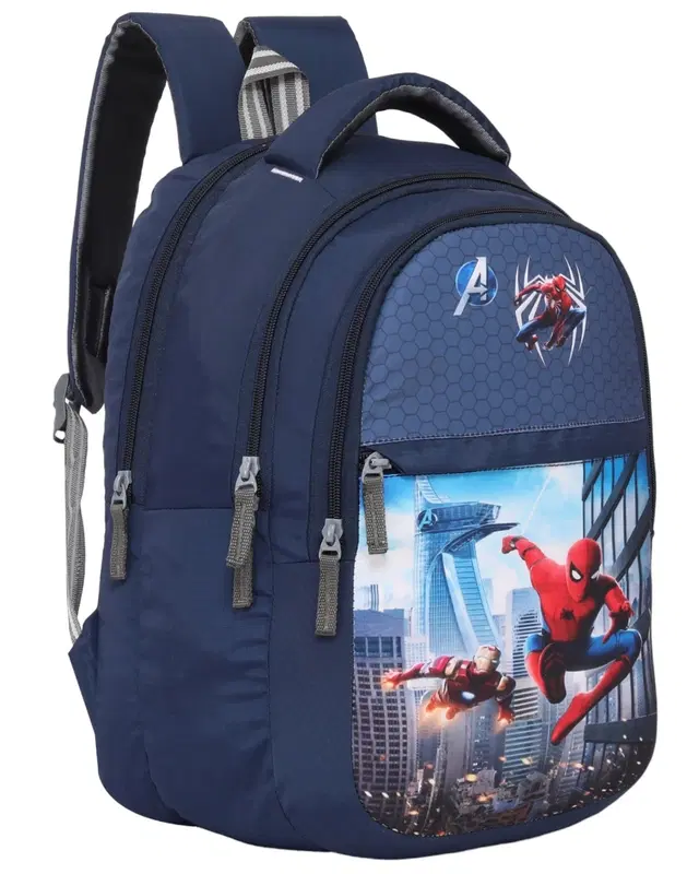 Polyester Backpack for Kids, Navy Blue, 25 L