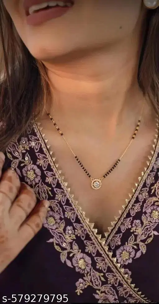 White Single Strand Mangalsutra for Women (Free Size)