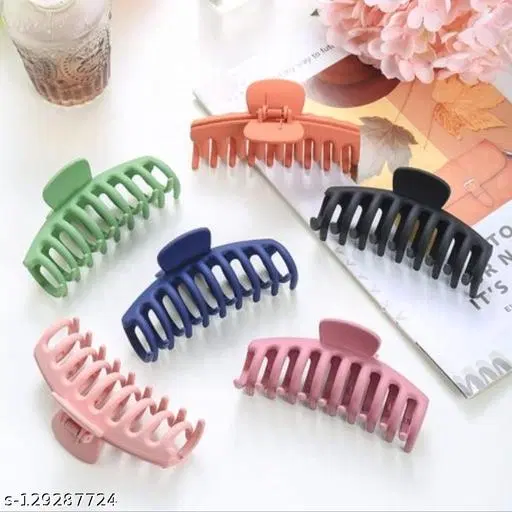 Plastic Hair Clutcher for Women & Girls, Pack of 6 (Multicolor)