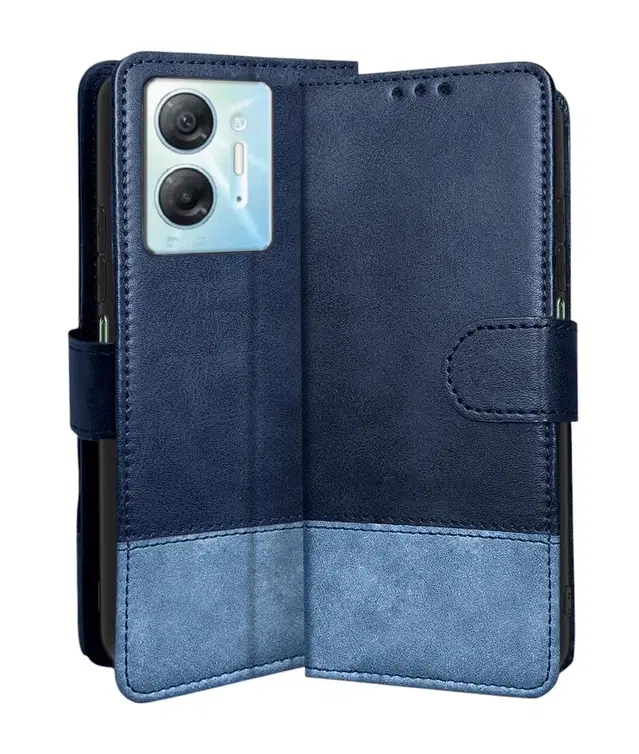 Artificial Leather Mobile Flip Cover for Infinix X6832 / Hot 30 5G, Blue