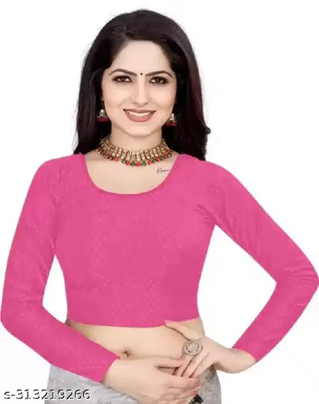 Full Sleeves Blouse for Women (Pink, 28 Alterable)