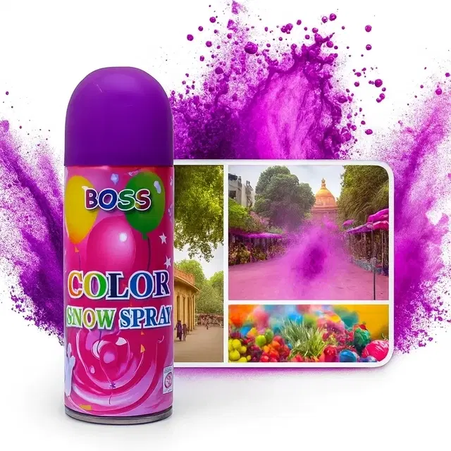 Boss Color Snow Spray 250 ml Purple, Pack of 1