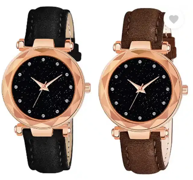 Analog Watch for Women, Pack of 2 (Multicolor)
