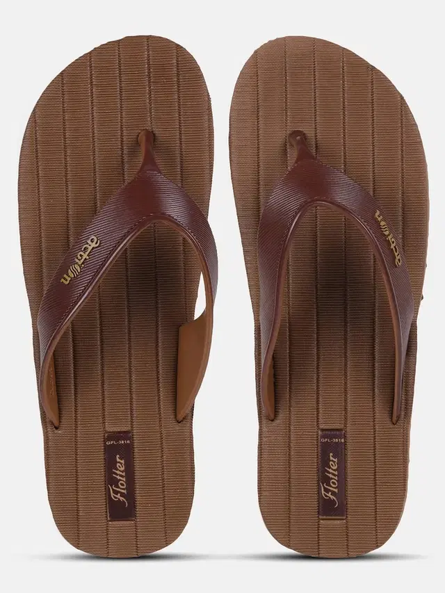 action Flip Flops for Men (Tan, 6)