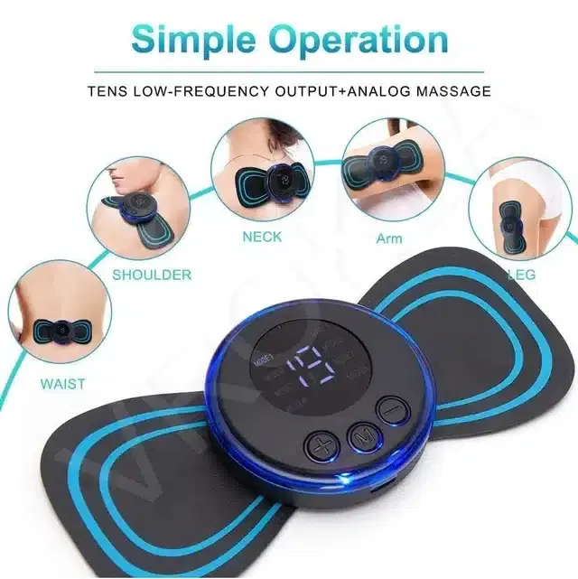 Rubber Body Massager, Black & Blue