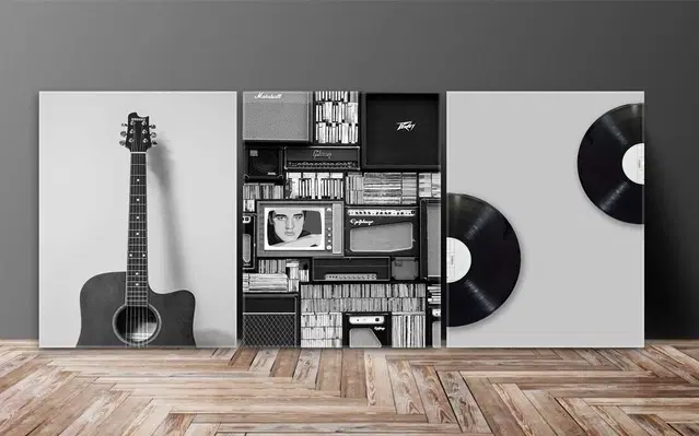 Kc Arts Guitar Paintings Multieffect Set Of 3, 12x27inch