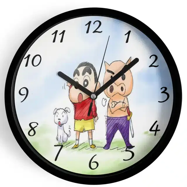 Shinchan Analog Wall Clock, Multicolor, 7 Inches
