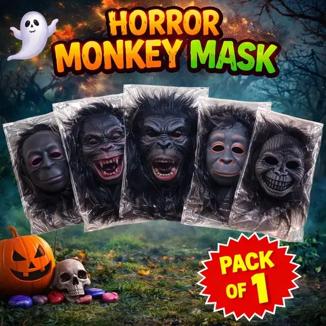 Black Animal Face Mask (Gorilla) Pack of 1