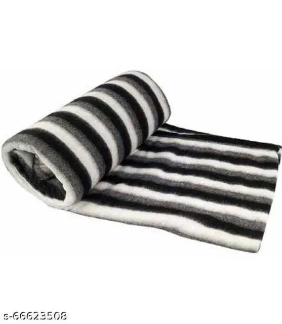 Cotton Lightweight Fleece Blanket, Black White, PS-211
