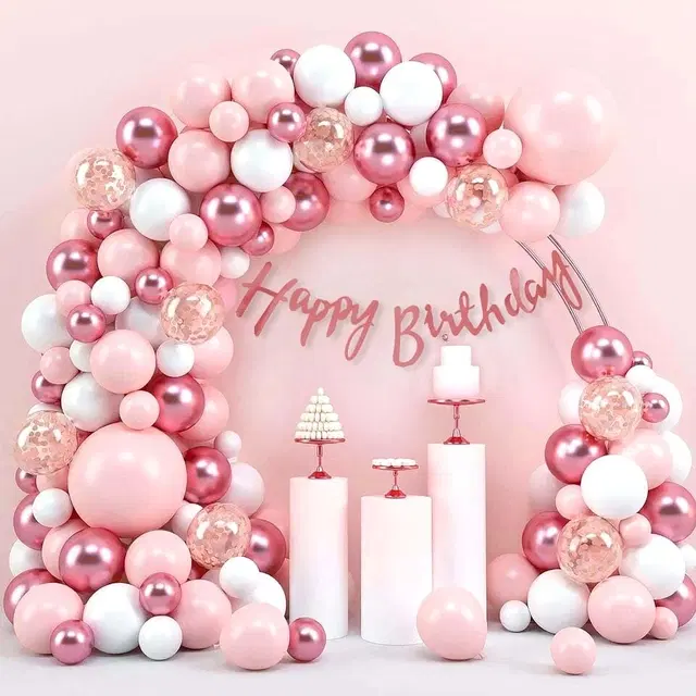 Happy Birthday Balloon Decoration Kit, Multicolor, Pack Of 56