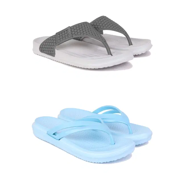 Slippers for Women, Pack of 2 (Multicolor, 7)