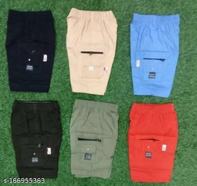 Cotton Shorts for Boys, Pack of 6 (Multicolor, 8-9 Years)