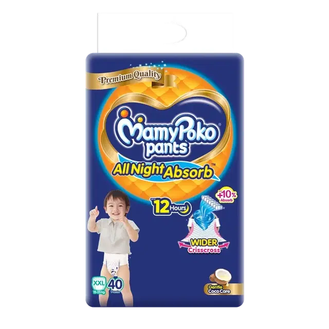 Mamypoko Pants Premium All Night Absorb Pant Style Baby Diapers (xxl)- 40 Pants