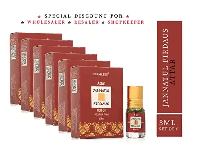 Formless Jannatual Firdaus Roll On Attar, 3 ml, Pack of 6