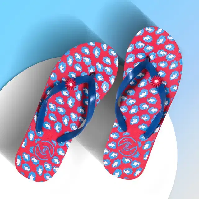 Flip Flops for Women (Red, 6)