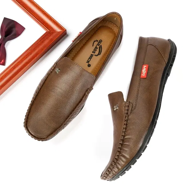 Velvet Loafer Shoes for Men (Brown, 6)