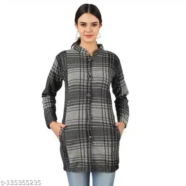 Woolen Sweater for Women (Dark Grey, M)