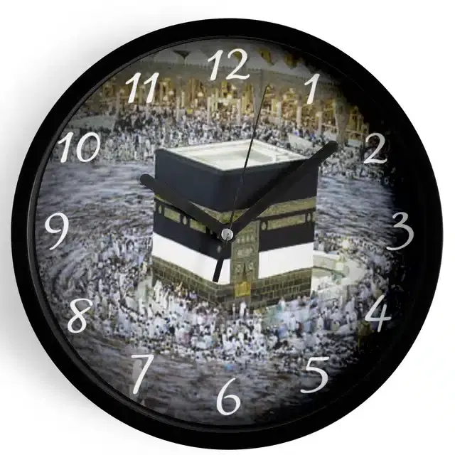 Plastic Islamic Allah Printed Wall Clock, Multicolor, 10x10 Inches
