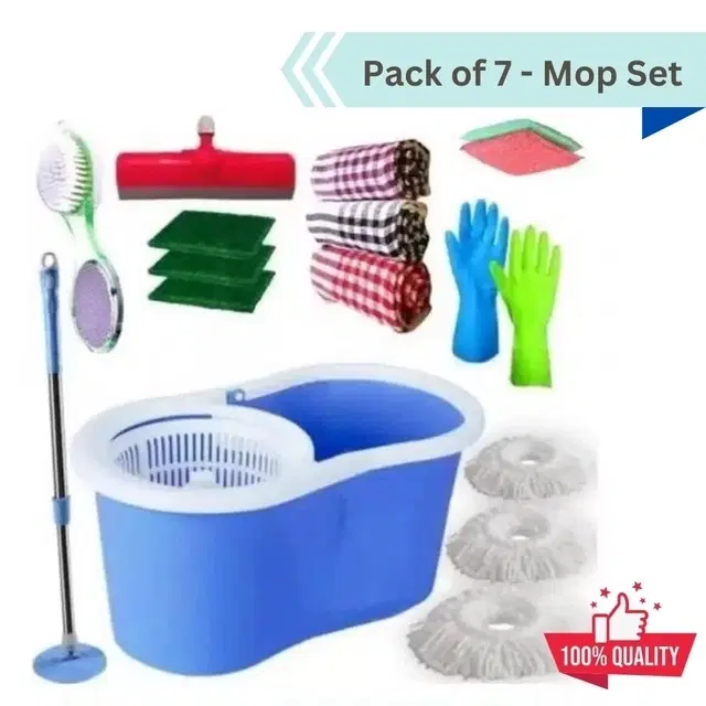 MAGIC PLUS Combo of Magic Bucket Mop, Assorted, Pack of 7