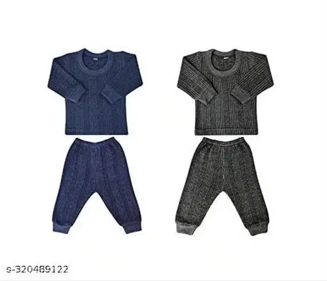Cotton Thermal Set for Kids, Set of 2 (Multicolor, 0-3 Months)
