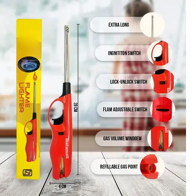 Plastic Refillable Gas Lighter, Multicolor