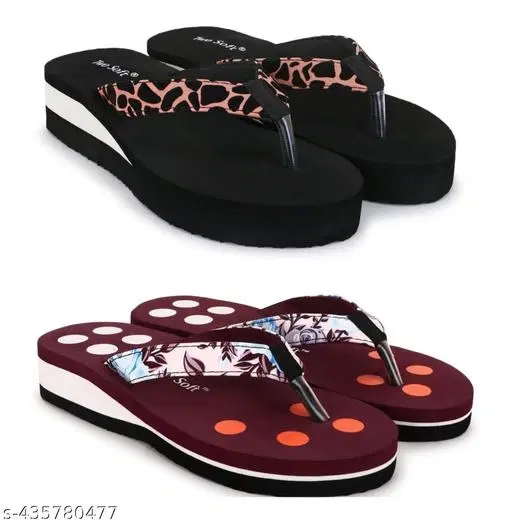 Twosoft EVA Flip-flops for Women (Multicolor, 4)