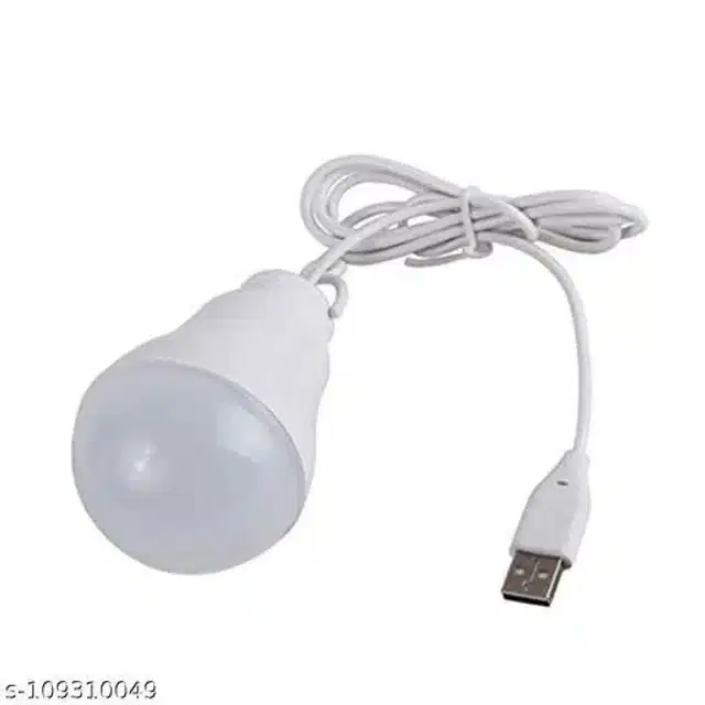 LED Bulb with USB Cable, White, 9 W