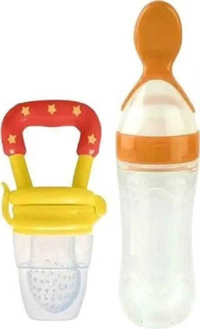 Silicone Food & Fruit Feeder for Kids, Multicolor, Set of 2