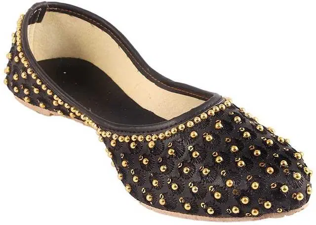 Women Synthetic Ethnic Jutis (Black, 7) (SD-717)