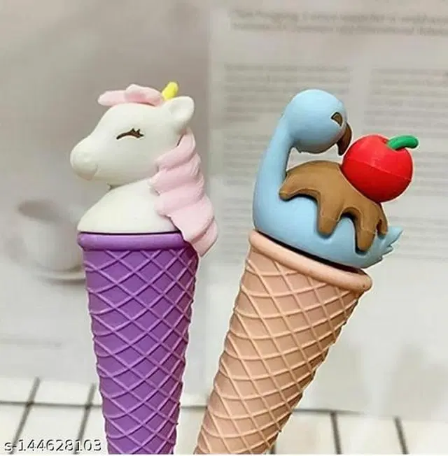 Ice Cream Shape Erasers for Kids, Multicolor, Pack of 2