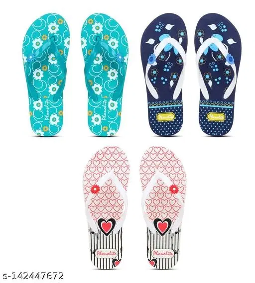 Slippers for Women, Multicolour, Pack of 3 (5)