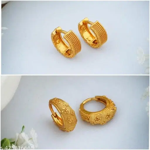 Gold-Plated Earrings/Studs/Bali Combo For Women'S/Girls