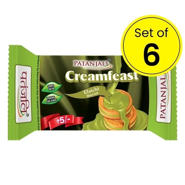 Patanjali Creamfeast Elaichi Biscuit 32.5 g (Set of 6)
