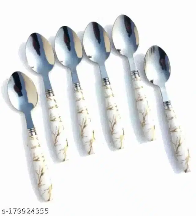 Stainless Steel Spoons, Multicolor, Pack of 6