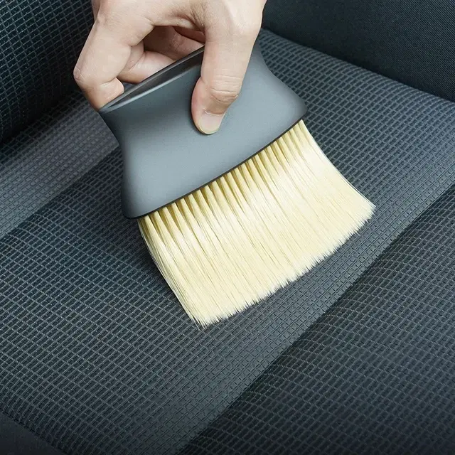 Super Soft Microfiber Car Dashboard Cleaning Brush, Brown & Black