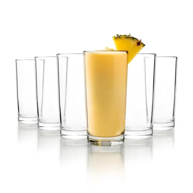 Cello Liberty P-Series Glass Tumbler, 250 ml | Set Of 6 | Lead-Free Toughened Glass | Dishwasher Safe | Water, Juice & Cocktail Glass For Home, Office & Parties