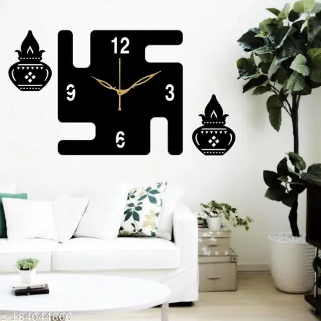 Wooden Wall Clock, Black