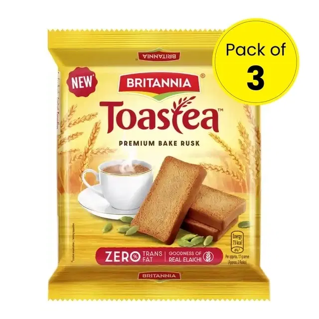 Britanna Toastea Premium Bake Rusk 3X67 g (Pack of 3)