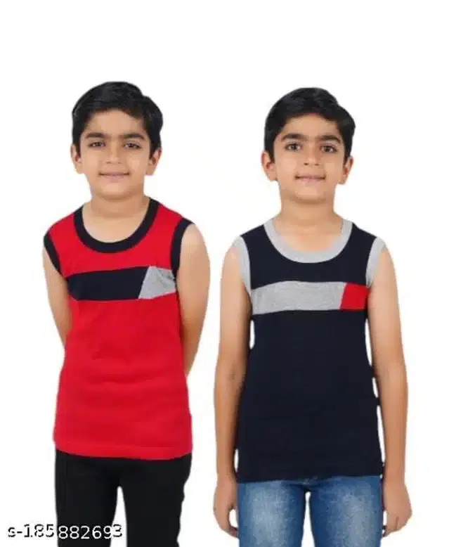 Innerwear for Boys, Pack of 2 (Red & Black, 3-4 Years)