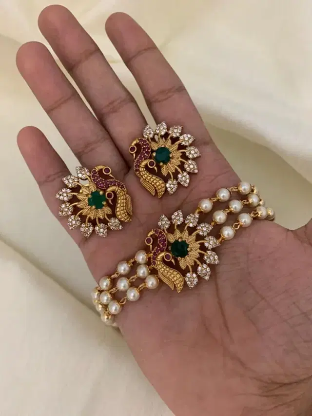 Party Wear Jewellery Set for Women (Silver, Free Size)