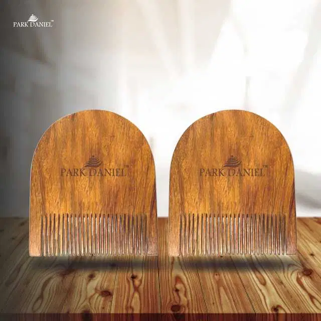 Park Daniel Wooden U Shaped Beard Comb, Pack Of 2, 2.5 inches, SE-115