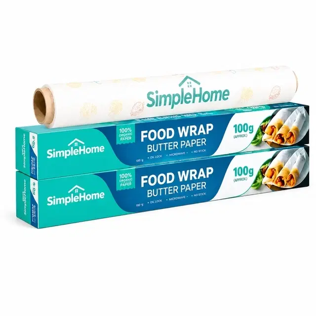 SimpleHome Basic Food Wrapping Paper 2x100g [Gross] [Pack of 2]