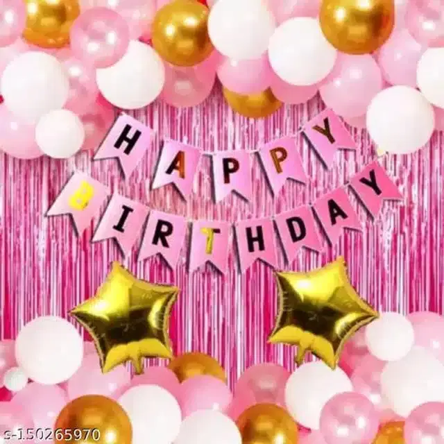 Birthday Decoration Kit, Multicolor, Set of 55