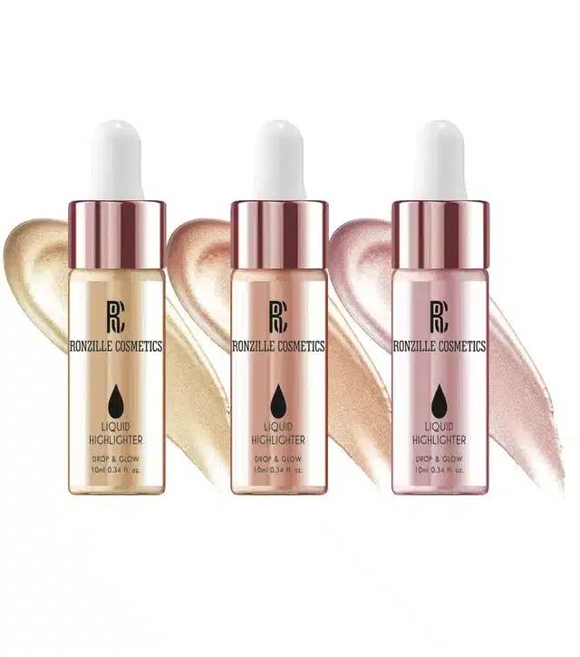 Ronzille Liquid Highlighter, Multicolor, Pack of 3
