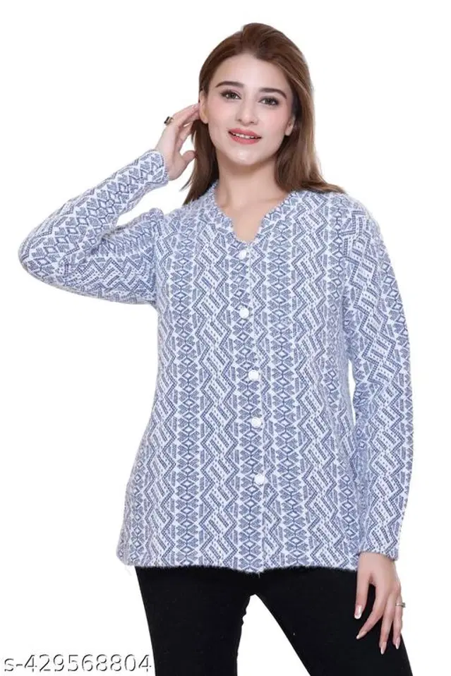 Woolen Sweaters for Women (Blue, S)