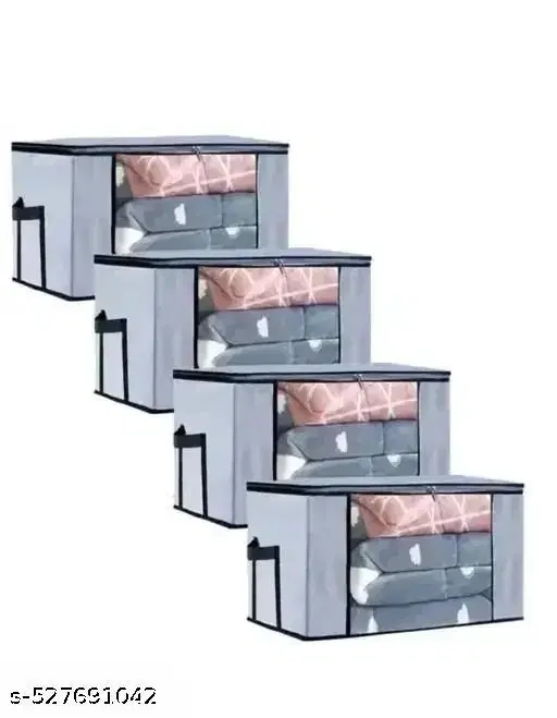 Non-woven Clothes Cover,  (Blue),  (Pack Of 4)