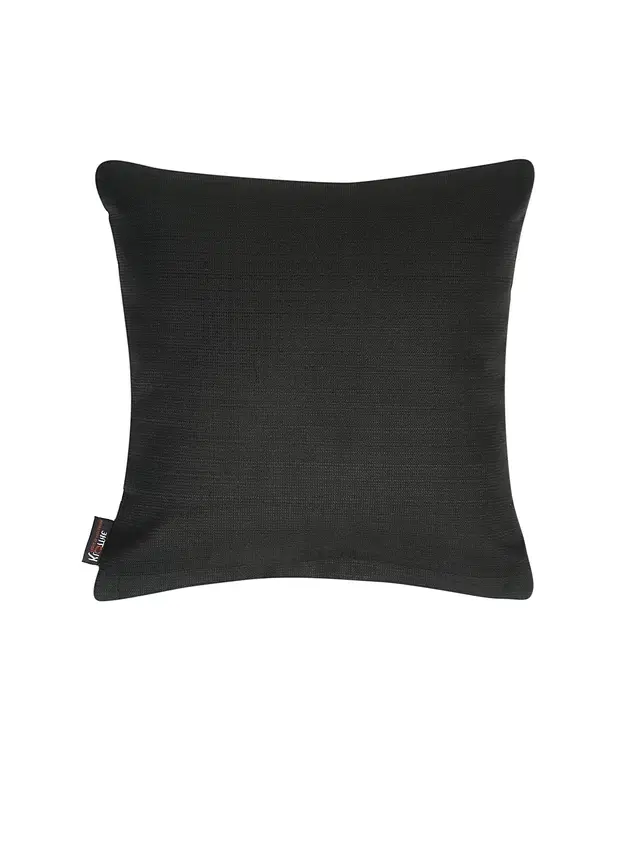 Cotton Cushion Cover, Black, 12x12 inches