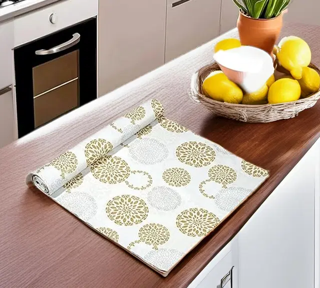 PVC Printed Shelf Mat Roll, Multicolor, 5 m