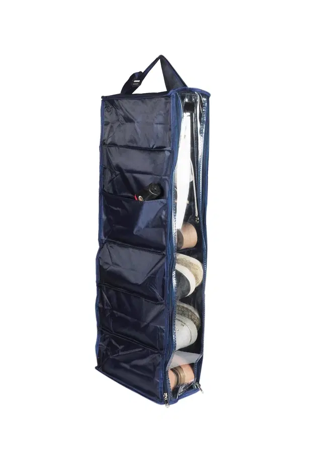 Portable Canvas Solid Shoe Storage Bag, Blue